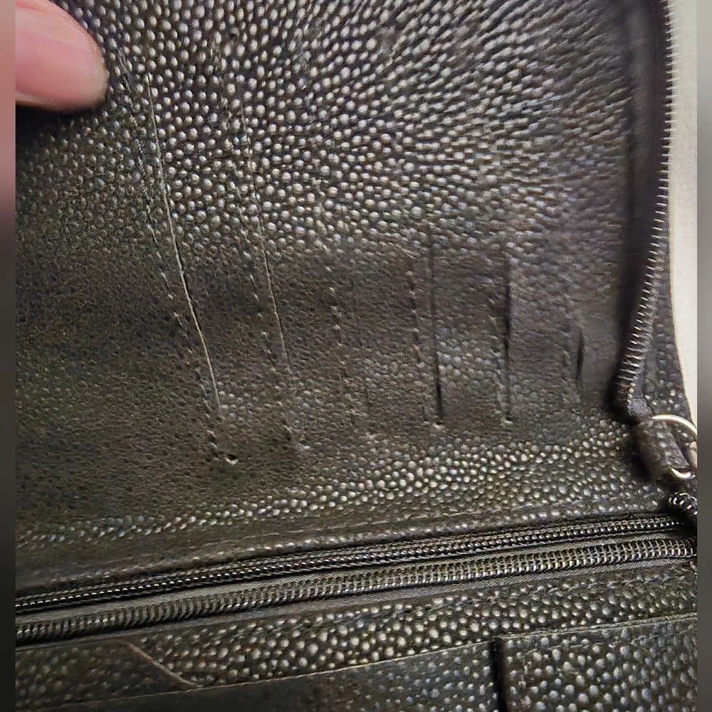 Black Quilted Wristlet with Monogram 